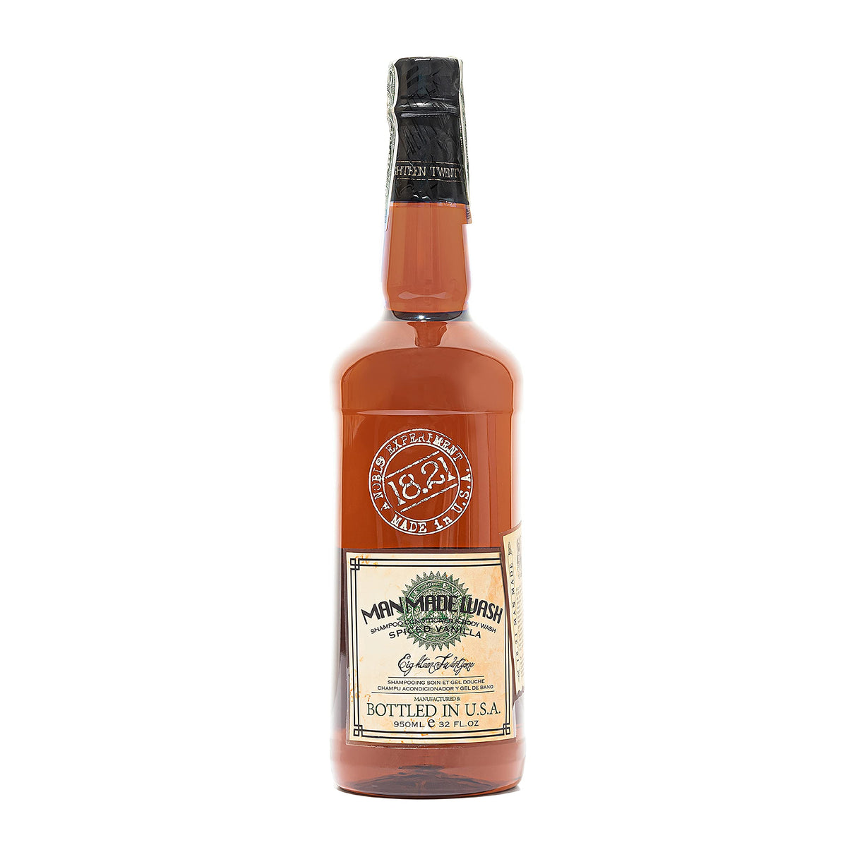 18.21 Man Made Original Spiced Vanilla 3-in-1 Body Wash, Shampoo, & Conditioner for Men, All Hair & Skin Types, Strengthens and Moisturizes in a Manly Aroma, 32oz