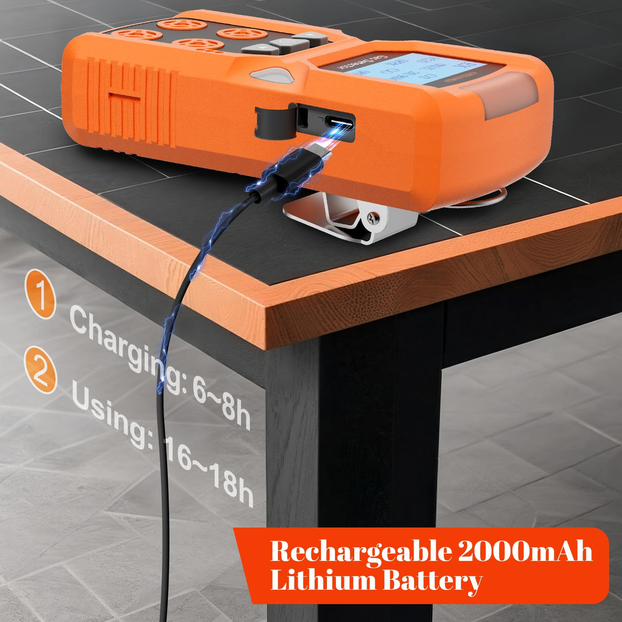 ADKS-4 Portable Gas Detector, 4 Gas Monitor H2S,O2,CO and LEL Multiple Indicator with Vibration, Audible, Visual 4 Gas Monitor Personal Rechargeable Gas Sniffer Alarm with LCD