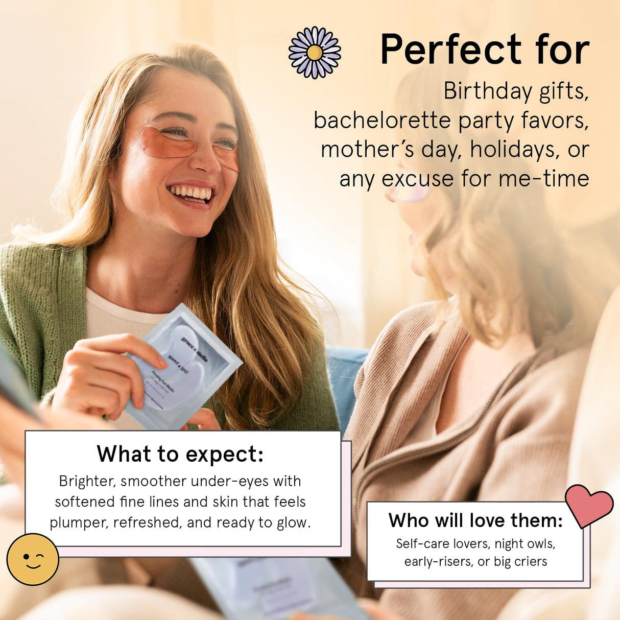 grace & stella Under Eye Patches (12 pairs) Eye Masks for Dark Circles and Puffiness - Stocking Stuffers for Women, Christmas Gifts, Birthday Gifts, Bachelorette Party Favors, Bridesmaid Proposal Gift