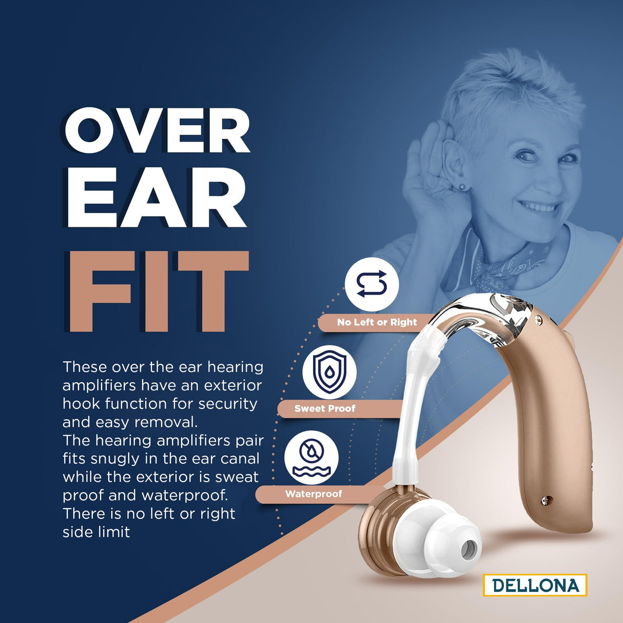 Hearing Amplifiers for Seniors Rechargeable Hearing Amplifier with Noise Cancelling, Hearing Aids for Seniors Severe Loss, Comfort Design Ear Hearing Aid, PSAP