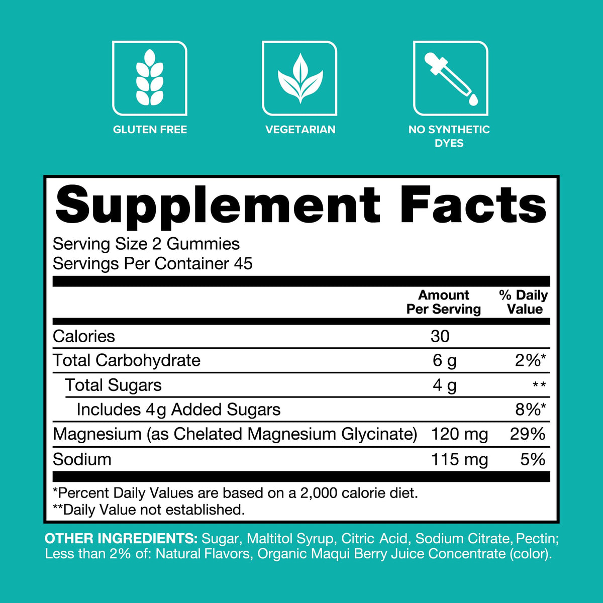 Qunol Magnesium Glycinate Gummies 120mg, Vegetarian, 90ct