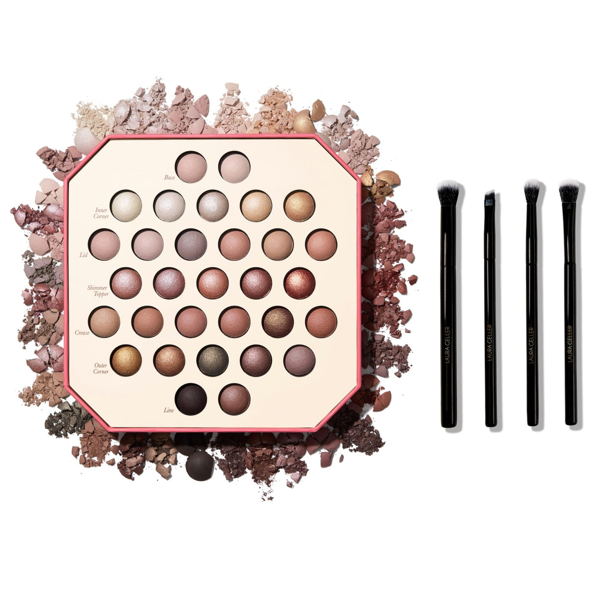 LAURA GELLER NEW YORK The Ultimate Palette Baked Eyeshadow (04 Neutrally Natural + Shadow Skills)