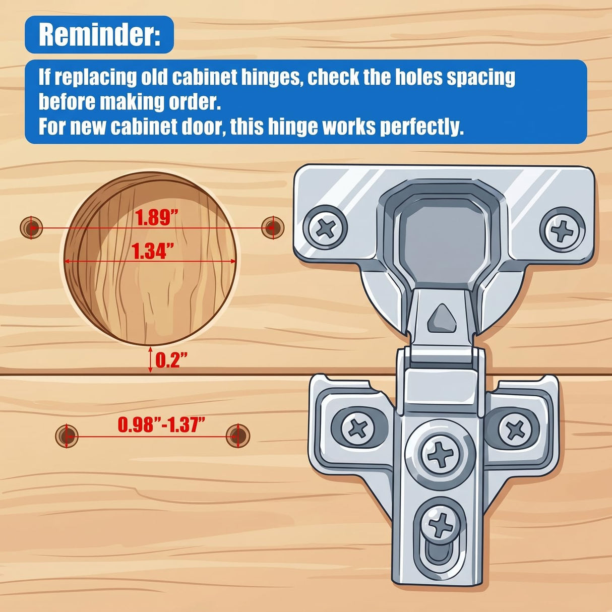 20 Pack Soft Close Cabinet Door Hinges for 1/2 Inch Overlay Cupboard, 105 Degree Opening Angel, Stainless Concealed Kitchen Cabinet Hinges with Mounting Screws, Manual and Door Bumpers