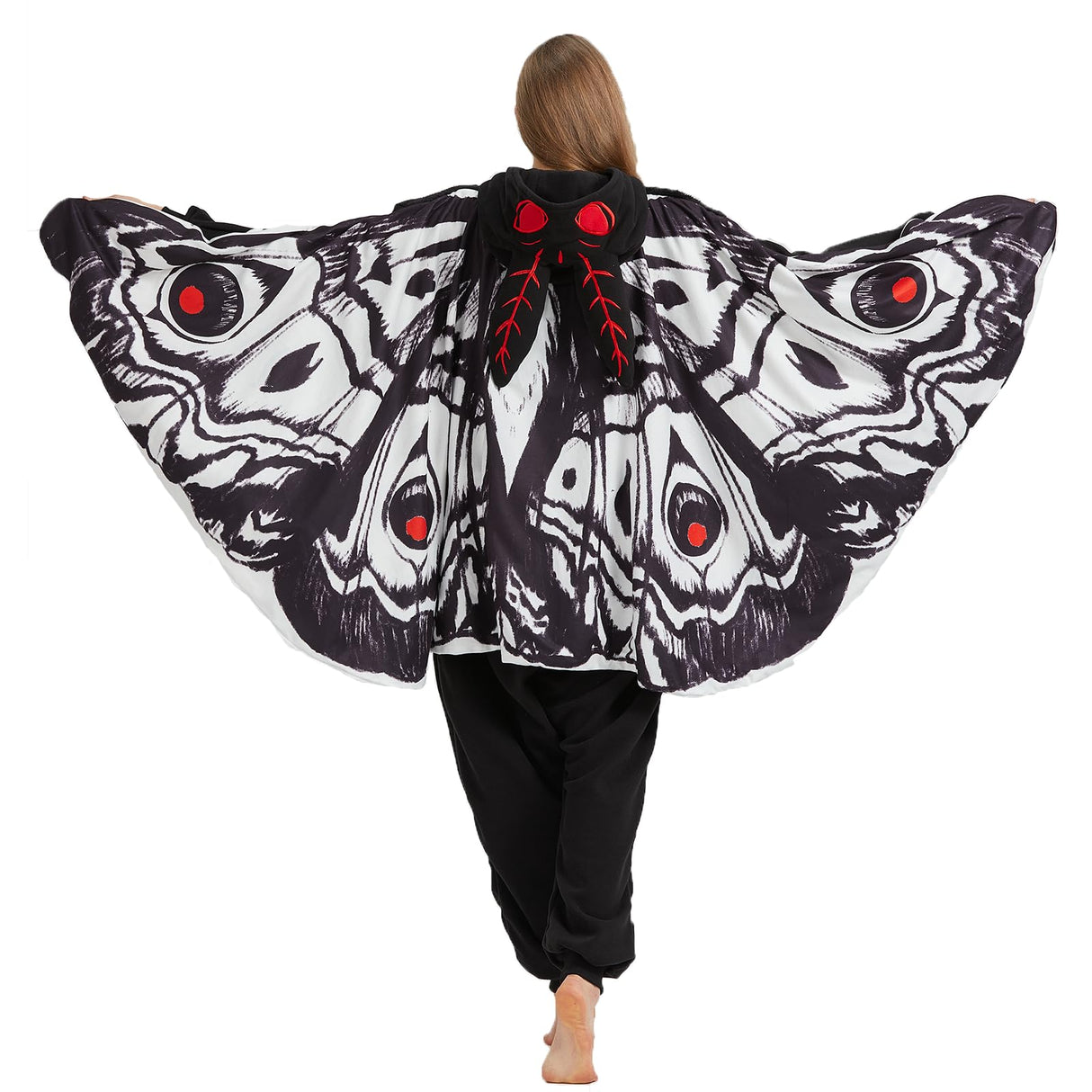 MORNINGFLY Mothman Onesie Pajamas Mothman Costume Adult Halloween Onesie Christmas Cosplay Unisex Party Costume