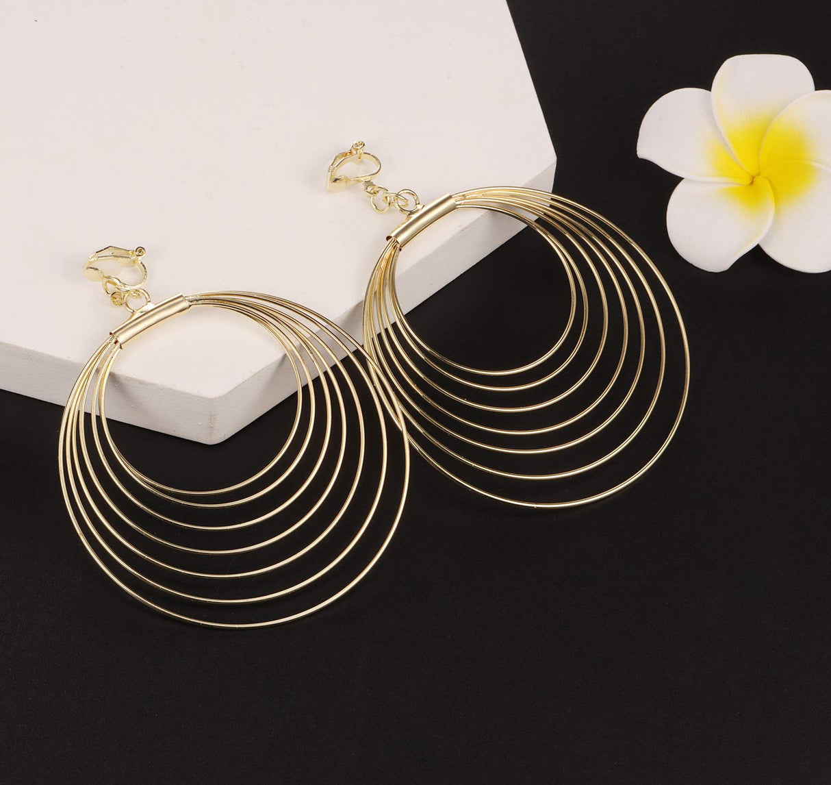 15 Pairs Gold Clip on Earrings for Women Fashion:Celtic Knot,Long Bar,Tear Drop Earring Clip on Hoop Earings for Women-Clipon Ear Rings for Womens (#3)