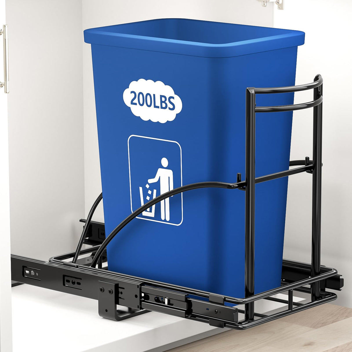 ANASTA Under Sink Trash Can Pull Out Trash Hidden for 30-50 Qt 7-13 Gallon
