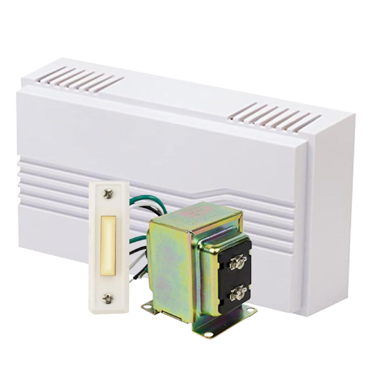 Newhouse Hardware Hardwired Chime Kit with 16-Volt/30VA Transformer and Surface-Mount White Button
