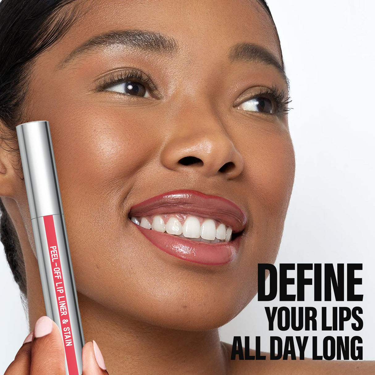 Cilrofelr Peel Off Lip Liner Stain, Long Wear Tattoo Lip Liner with Tweezer, Peel Off Lip Stain with Matte Finish, Long Lasting, Waterproof, Transfer-proof, Highly Pigmented Color (Rose)