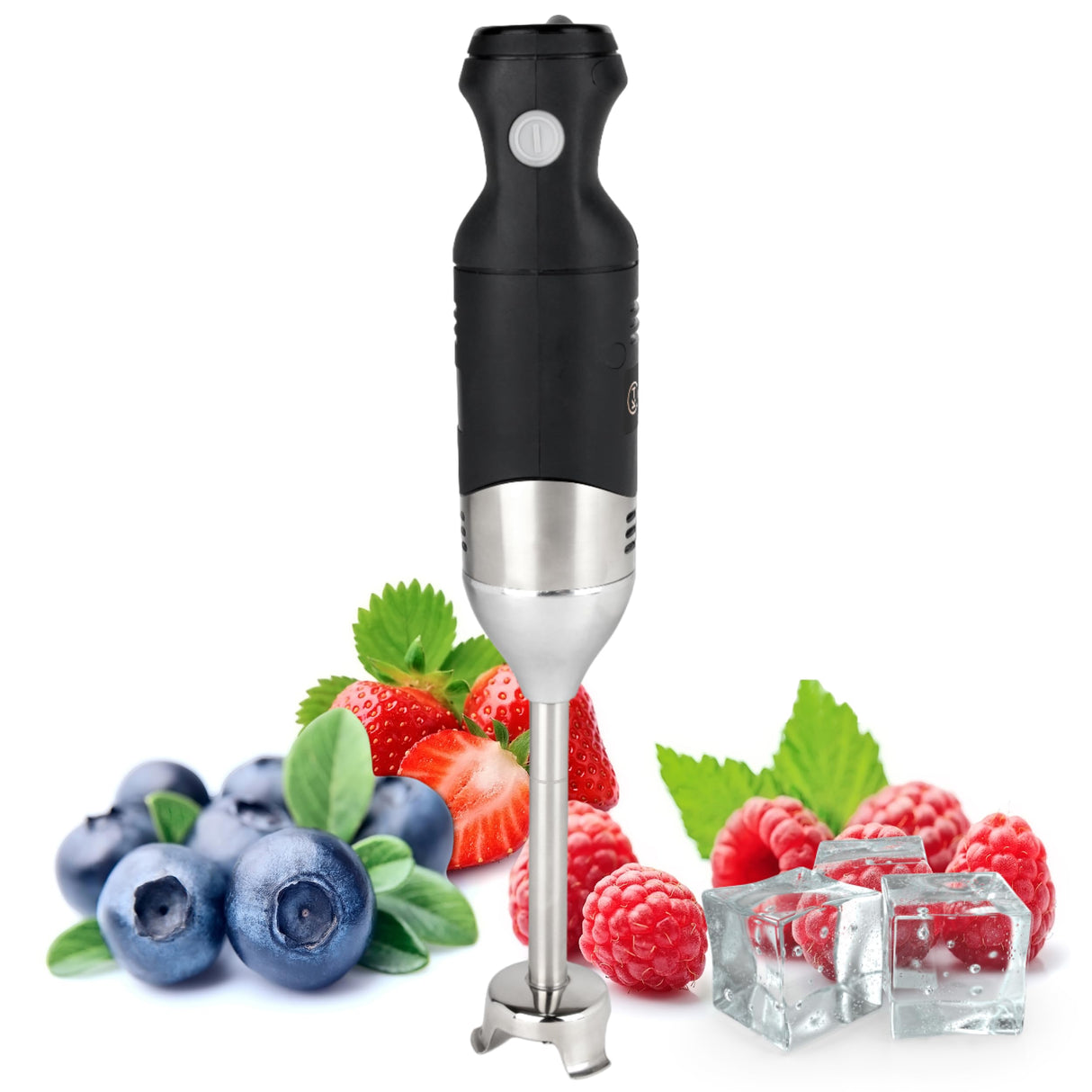 TK Tartle Kitchen Handheld Immersion Blender 220W - 7” Stainless Steel with 8 Speeds - 110V + 1-Yr Coverage and 24/7 Pro Chef Support