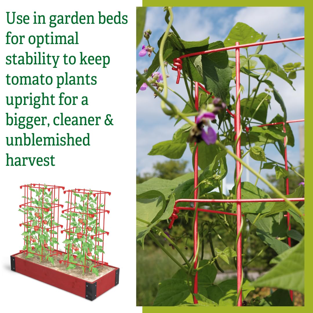 Gardener's Supply Company Lifetime Tomato Cages, Red, Set of 4