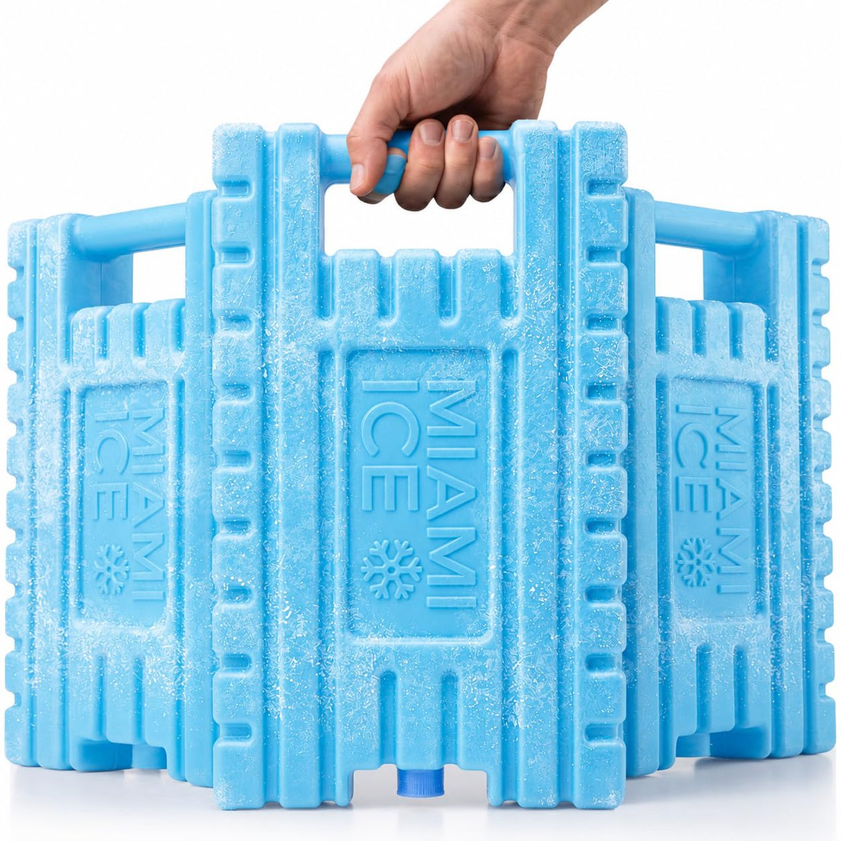 Miami Ice Reusable XL Cooler Ice Pack (12"x9") - Replaces 21 lbs of Ice, Stays Cold 24–48 Hours, BPA-Free, Built-in Handle, Large Frozen Ice Packs for Cooler - 3 Pack