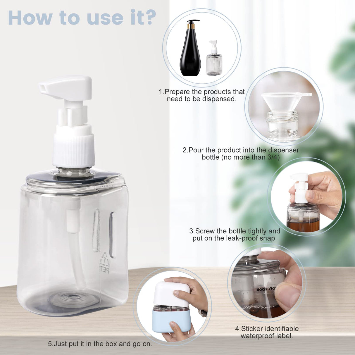 Yamadura Travel Bottles for Toiletries, TSA Approved, 2 Pack Refillable Pump Bottles, Green