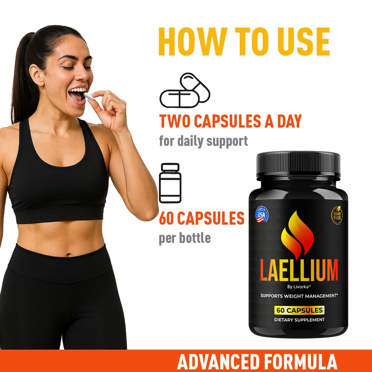 (2 Pack) Laellium Pills - Advanced Daily Formula All Natural Ingredients, Laellium Supplement Capsules, Premium Support Maximum Strength for Overall Health & Wellness, 120 Capsules for 2 Months