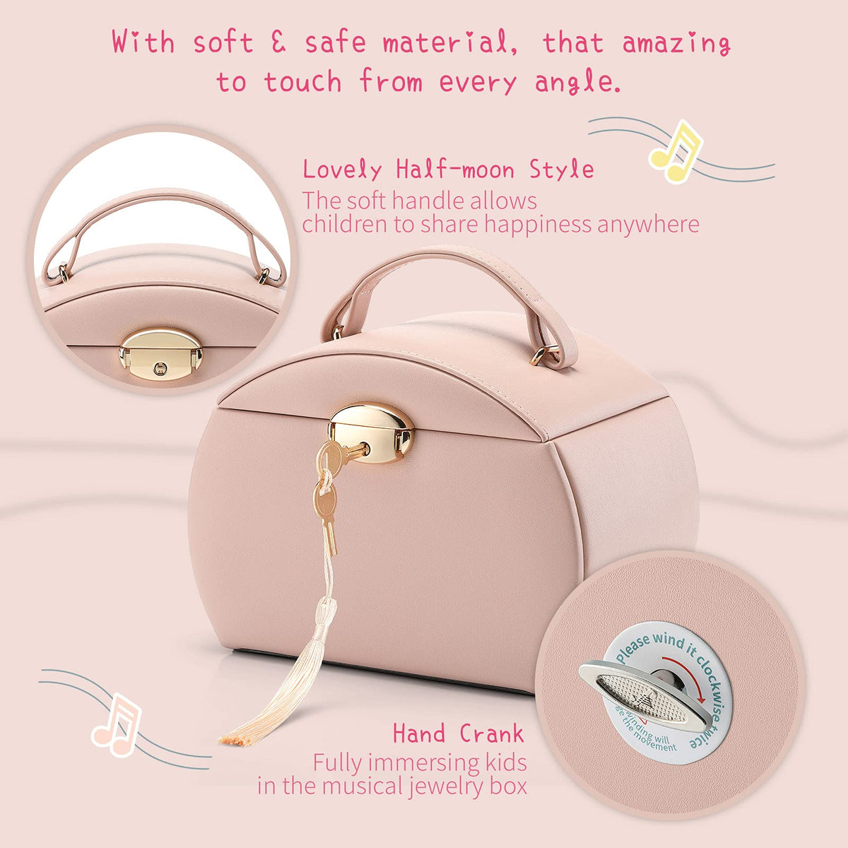 VLANDO 2 Layer Girls Musical Jewelry Box with Ballerina and Large Drawers