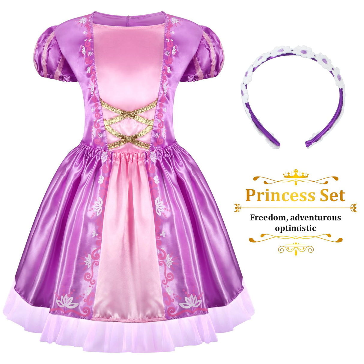 LIMIROLER 18 Pcs Princess Dress Up Clothes for Little Girl Role Play Costume Gift Set, Princess Dress Up Toys for Toddler Girls, Birthday Christmas Party Gifts for Girls Aged 3-6 Years Old