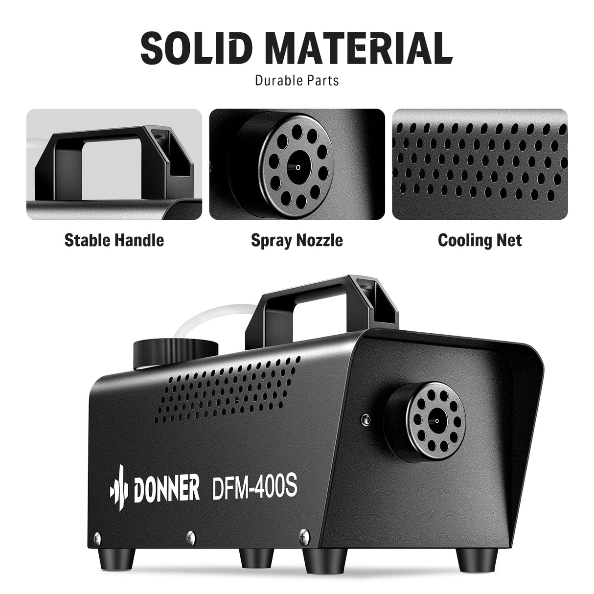 Donner Fog Machine for Party, Smoke Machine with Wired Remote Control, Smoke Machine Fog DFM-400S 400W for Stage Festival Christmas Halloween Thanksgiving Parties Show