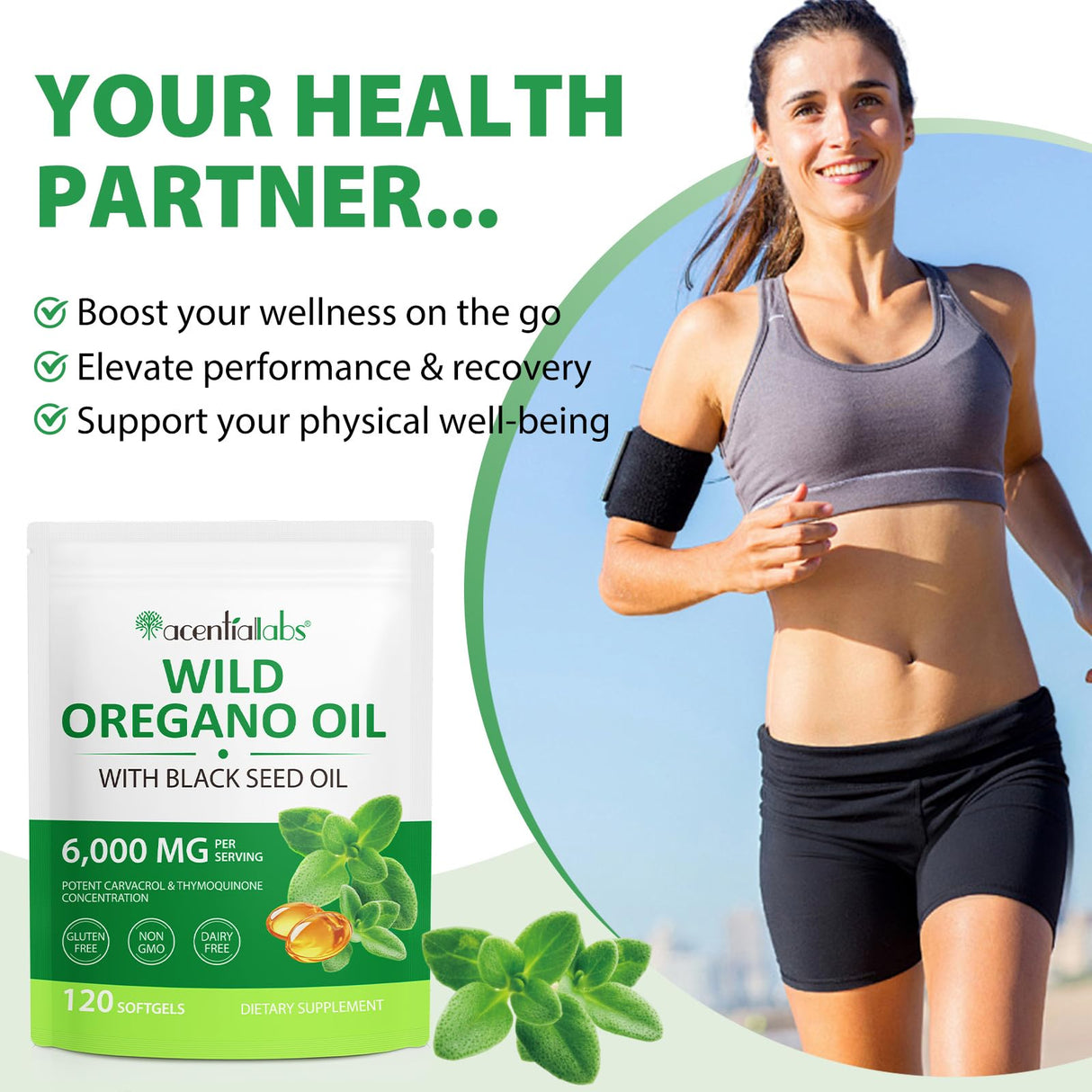 Oil of Oregano Softgels 6000mg, 120 Count | 2 in 1 Formulated with Black Seed Oil 200mg, Organic Oregano Oil Capsules, High Carvacrol & Thymoquinone for Immune Support | Non-GMO, Gluten-Free