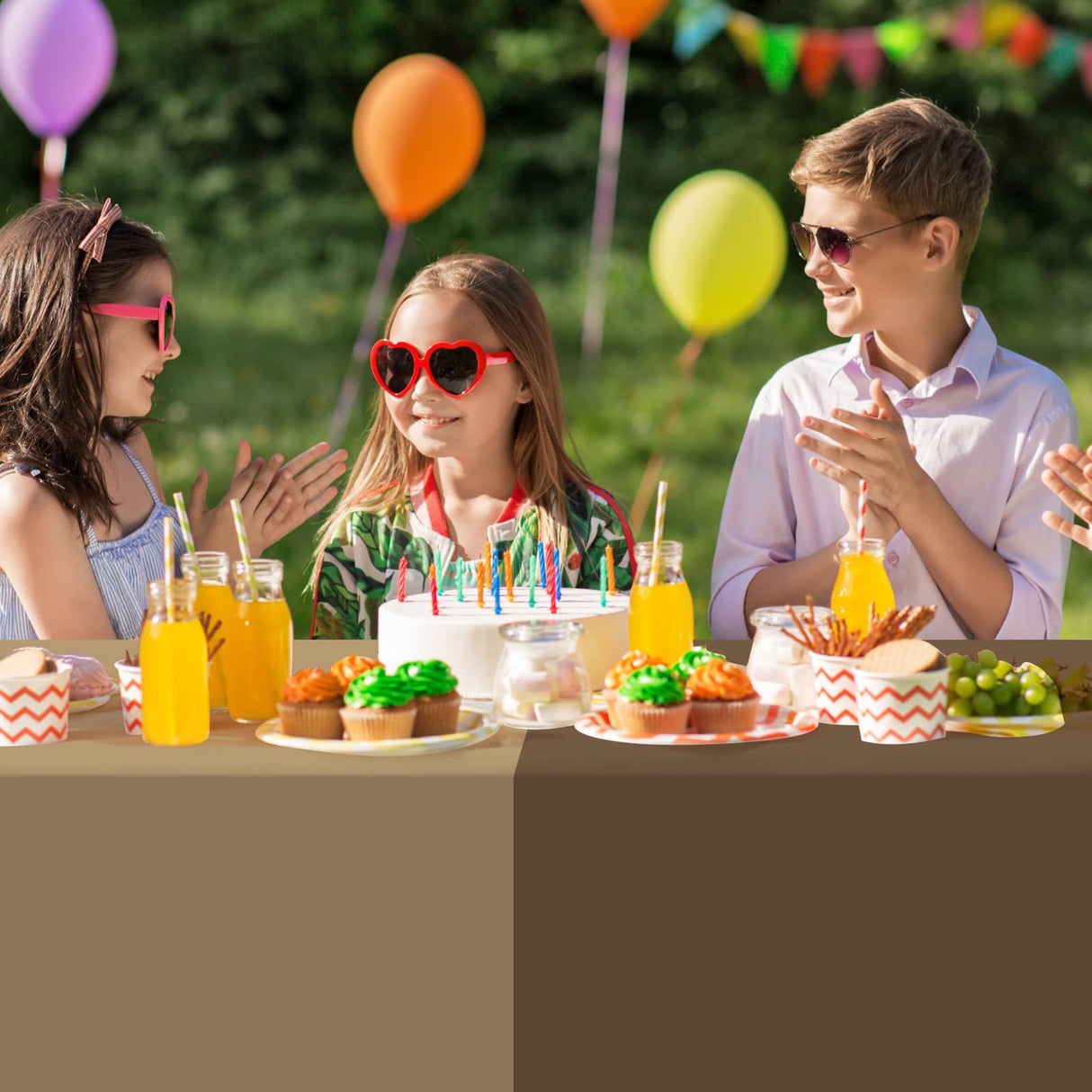 12 Pack Sage Green and Brown Plastic Tablecloth for Rectangle Tables, Safari Baby Shower Disposable Table Cover, Mallard Duck Camo Table Cloth for Jungle Forest Christmas Picnic Woodland Party Decor