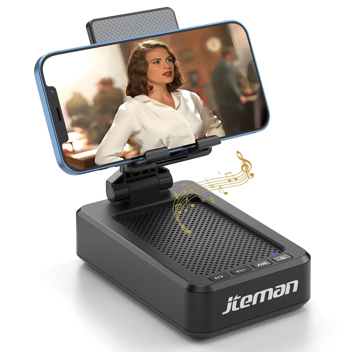 JTEMAN Cell Phone Stand with Bluetooth Speaker,Birthday Gifts for Men Women