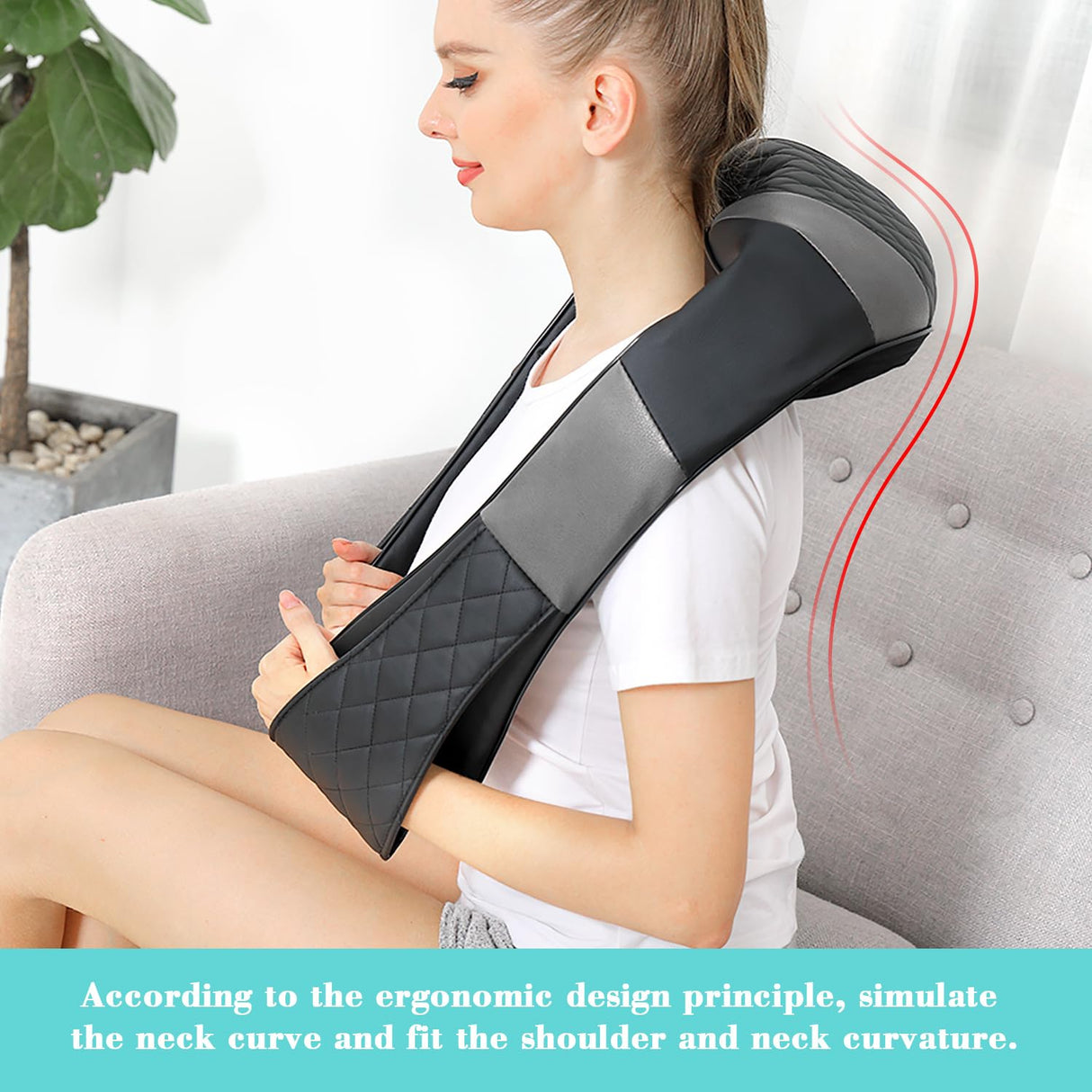 Shiatsu Neck and Back Massager with Heat - Deep Tissue 4D Kneading Shoulder Massage Pillow for Back, Neck and Shoulder, Body Muscle Pain Relief, Use at Home, Office, Car - Gifts for Women Men Dad Mom