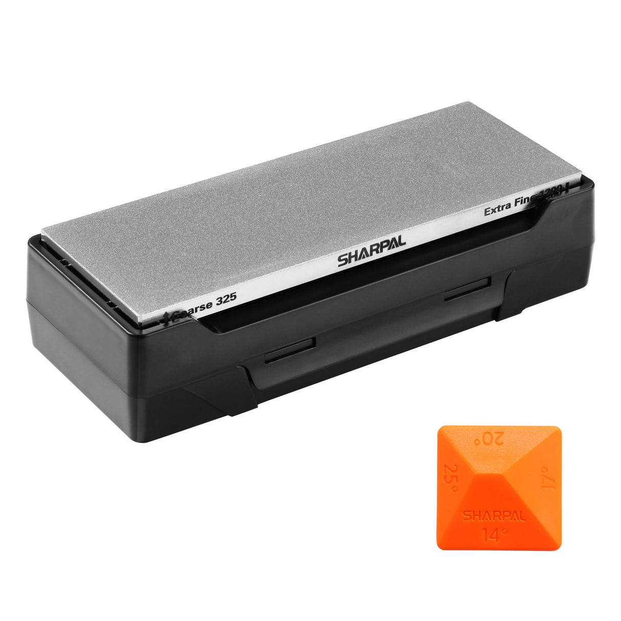 SHARPAL 162N Double-sided Diamond Sharpening Stone Whetstone Knife Sharpener | Coarse 325 / Extra Fine 1200 Grit | Storage Case with NonSlip Base & Angle Guide (8 in. x 3 in.) Gifts for Men