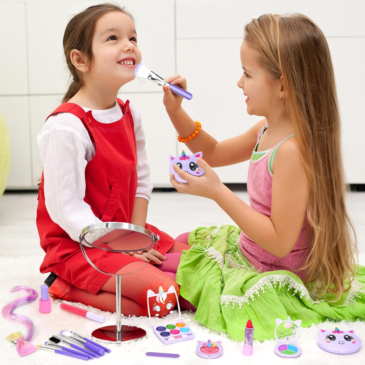 Heaning Kids Washable Makeup Girl Toys - Real Make up Set for Kid Children Princess Dress Up Pretend Play Christmas Birthday Gifts Toys for Girls 3 4 5 6 7 8 9 10 11 12 Year Old
