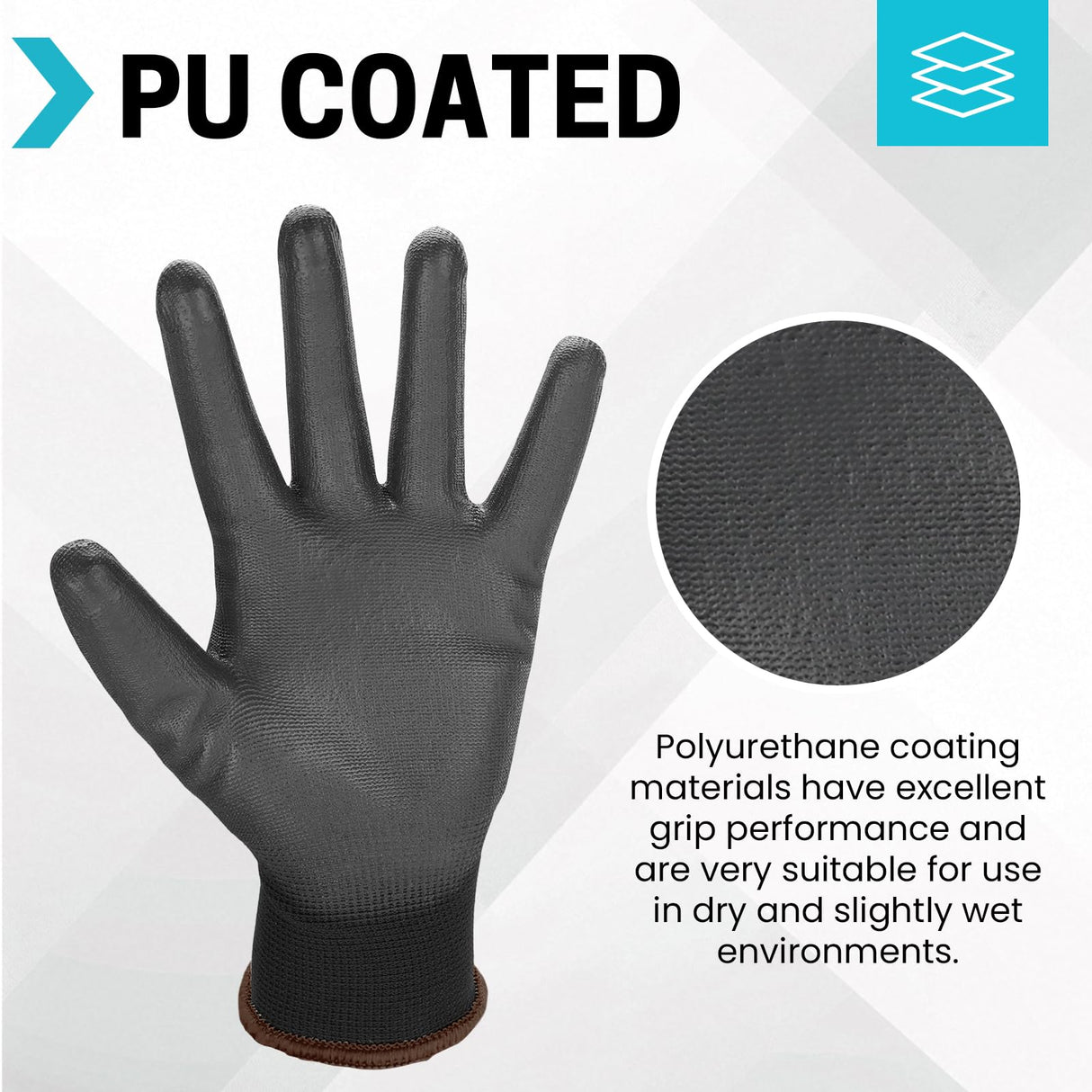 FURWEY Safety Work Gloves-72 Pairs,PU Coated Safety Gloves with Grip,13 Gauge Seamless Knit Glove,for Men and Women, Ideal for Warehouse Package Handling,Construction, Gardening (X-Large)