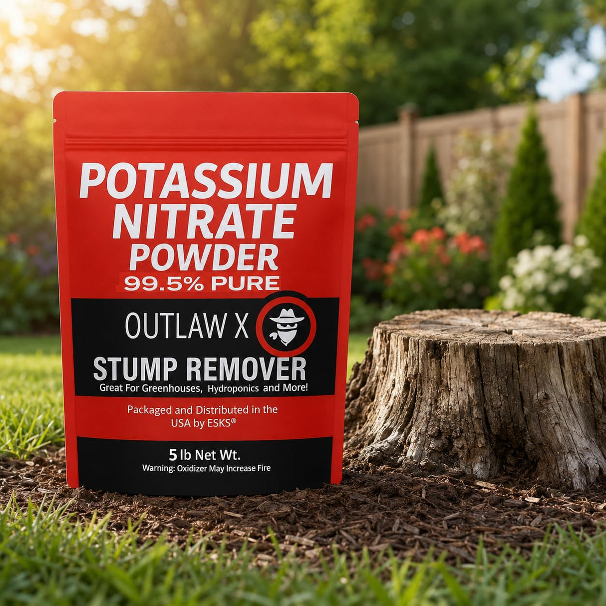 Outlaw X Potassium Nitrate High Purity Powder, Reagent Grade, 10 Pounds, for Stump Remover