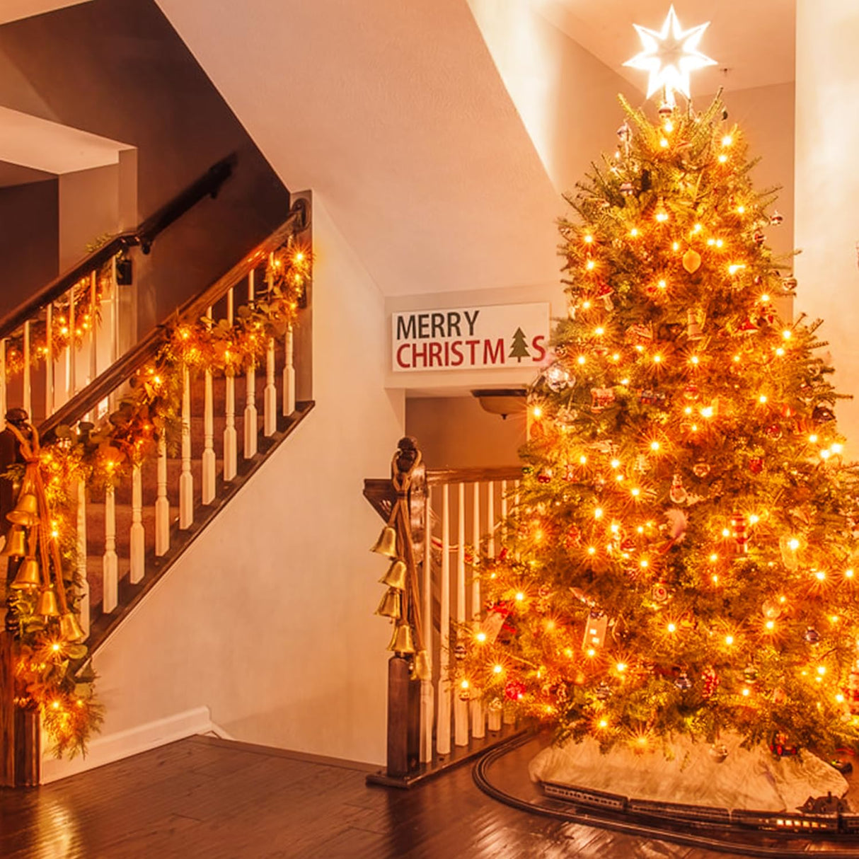 JMEXSUSS 500 LED Halloween Lights Outdoor, 163FT 8 Modes Orange Halloween Light Indoor Clear Wire, Outdoor Waterproof Fall Lights Plug in for Thanksgiving Room Porch Christmas