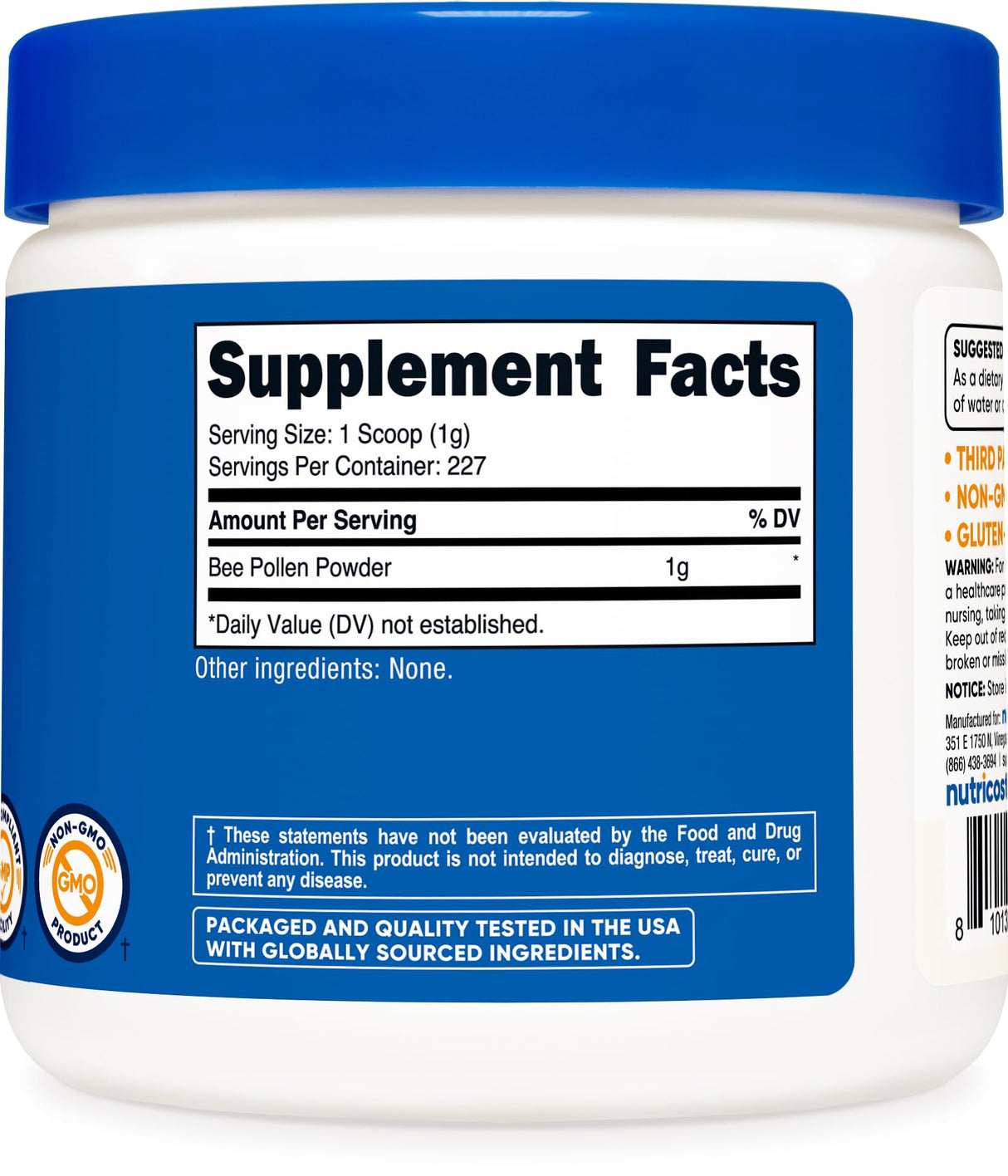 Nutricost Bee Pollen Powder (8 oz) (Unflavored) - 227 Servings, Gluten Free, Non-GMO, Vegetarian Dietary Supplement