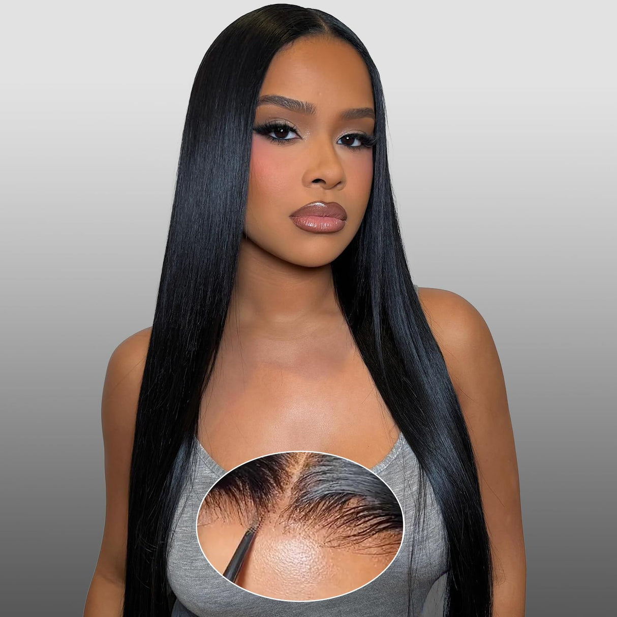 24Inch Wear and Go Glueless Wigs Human Hair Pre Plucked Pre Cut 180% Density 6x4 Ready to Wear Glueless Human Hair Wigs Straight for Black Women