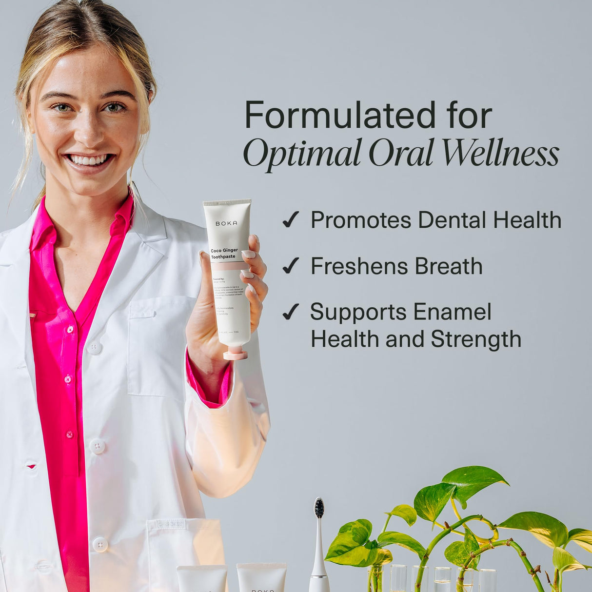 Boka Fluoride Free Toothpaste Nano Hydroxyapatite, Helps Remineralize, Appropriate for Sensitive Teeth, Whitening - for Adult, Kids Oral Care - Refresh Mint Flavor, 4 Fl Oz 3Pk