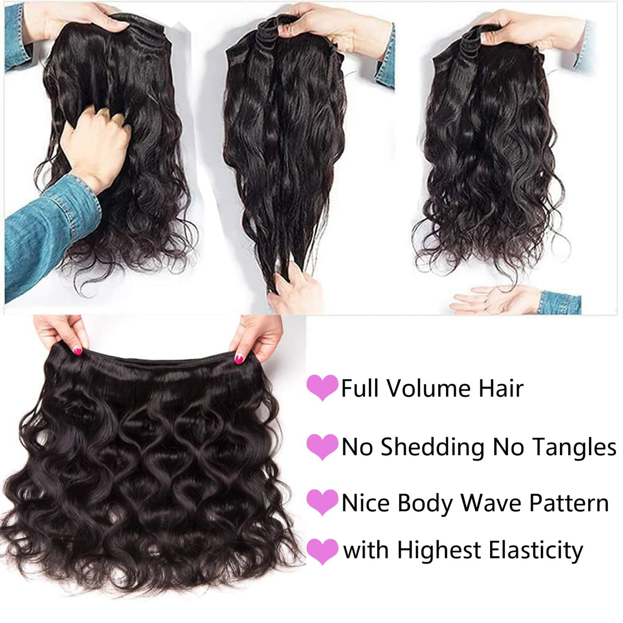 12A Human Hair Bundles 18 20 22 24 Inch Body Wave Bundles Human Hair 100% Unprocessed Brazilian Virgin Hair Body Wave 4 bundles Deals Human Hair Extensions Quick Weave For Black Women Natural Black