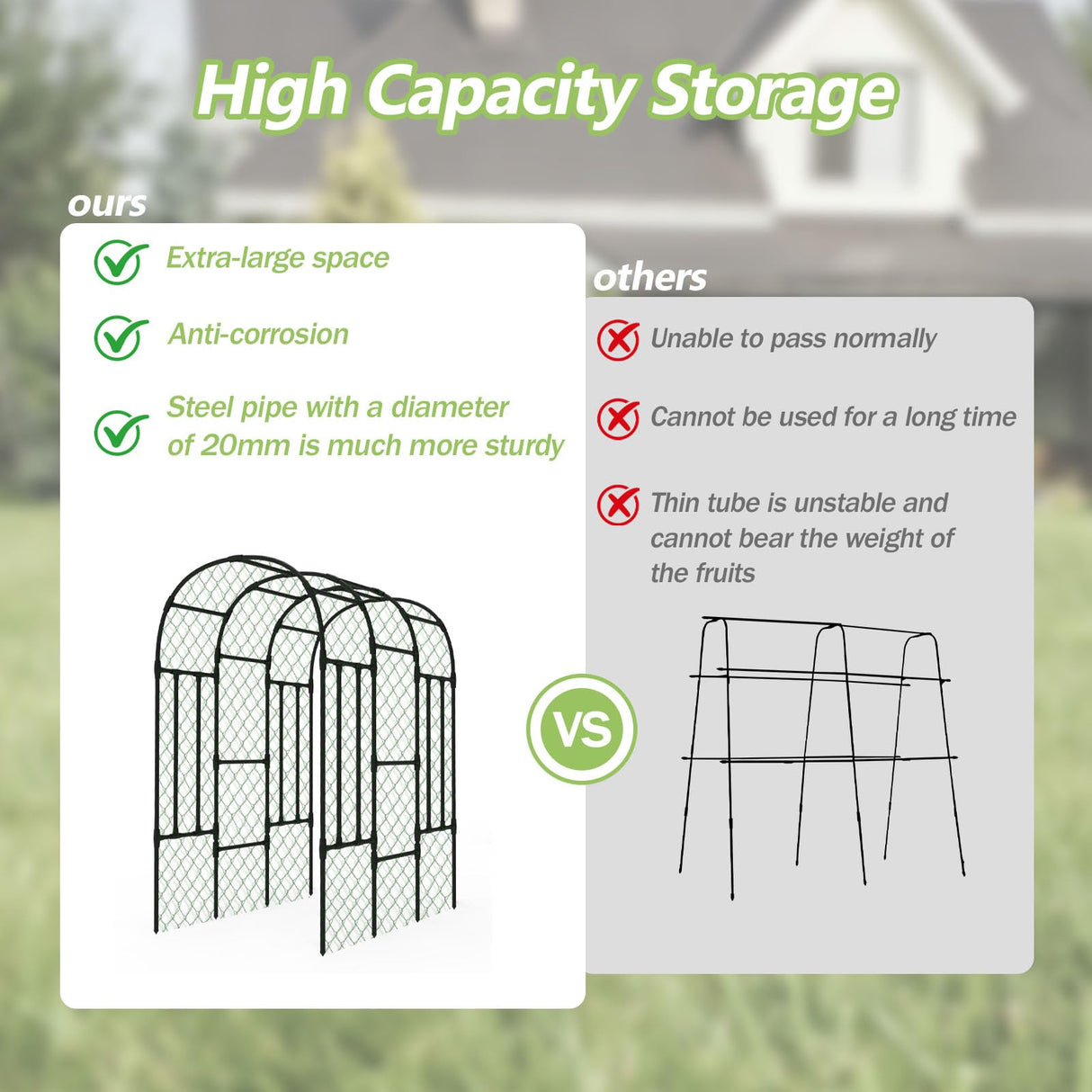 Trellis for Climbing Plants Outdoor - Cucumber Trellis for Raised Bed, Size:71 * 47 * 79 inch, Garden Trellis for Climbing Plants, Cucumber, Vegetable, Tomato, Flowers