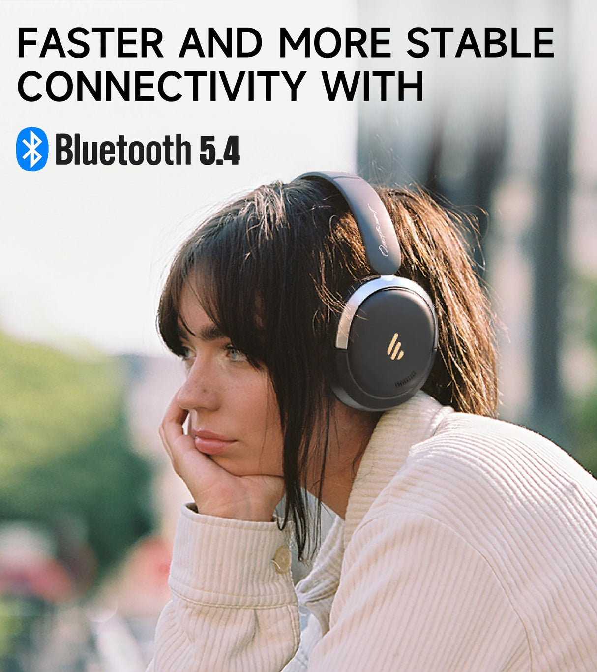 Atom Max - Hybrid Active Noise Cancelling Headphones, Hi-Res Audio, Wireless Over-Ear, Lightweight and Foldable, Comfortable earpads, 45H Playtime and Speed Charge, Customize via an App, Black