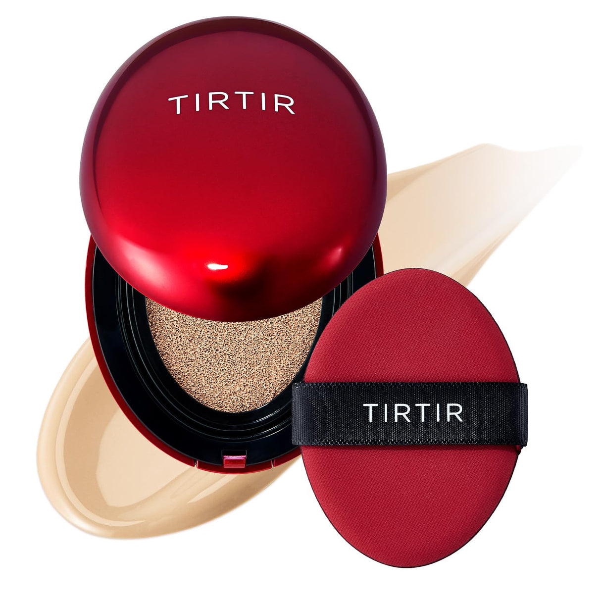 TIRTIR Mask Fit Red Cushion Foundation | Full coverage, Weightless, Skin fit, Satin Glow Finish, Korean Makeup, beauty, Tattoo cover up, Buildable (#21W Natural Ivory, 0.63 Fl Oz)