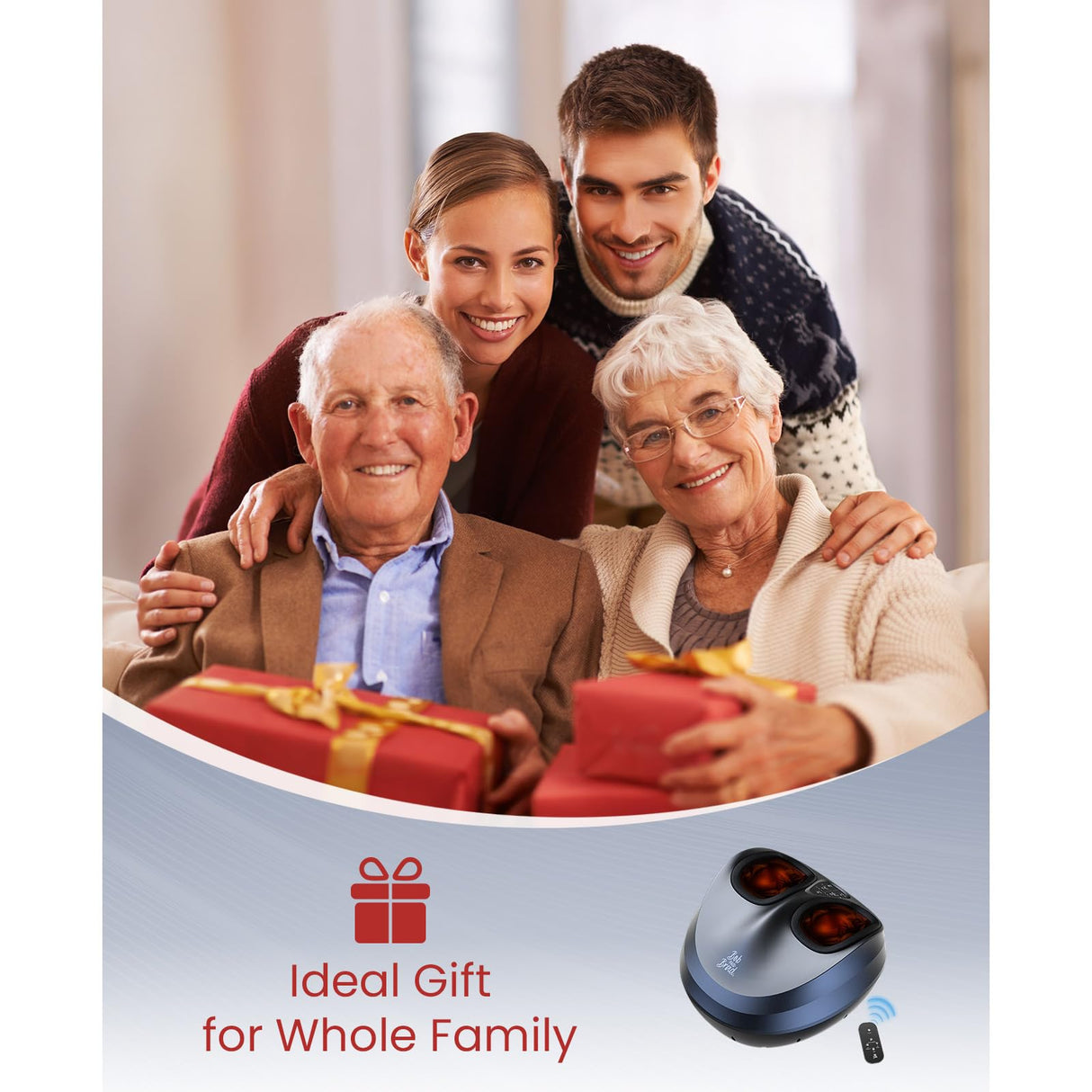 BOB AND BRAD Foot Massager Machine with Heat and Remote-FSA & HSA Eligible, Electric Shiatsu Deep Kneading Foot Massager with 4 Level, Relieve for Plantar Fasciitis and Neuropathy Pain