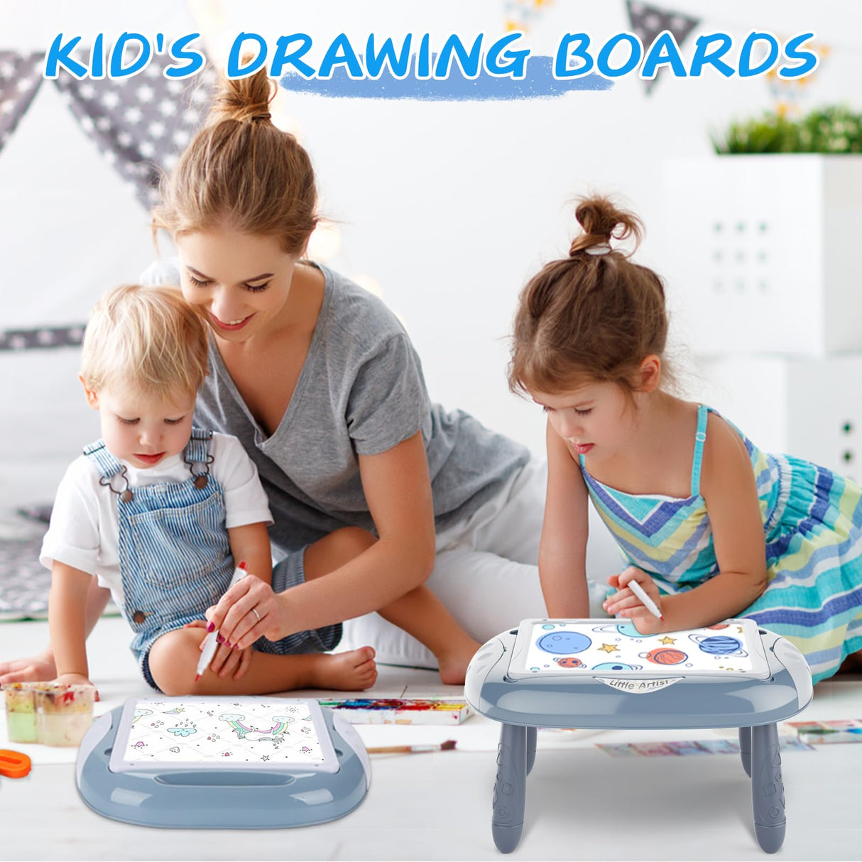 MAYESAR Toy for 1-2 Year Old Boys, Toddlers Toys with Magnetic Letters and Numbers, Art Easel for Kids 1 2 Year Old, Boy Birthday Christmas Gifts (Blue)