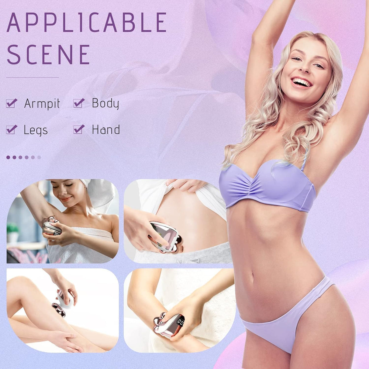Electric Razors for Women, 5 in 1 Cordless Electric Painless Leg Shaver for Women, Hair Remover for Legs Bikini Face Lips Hairs Sensitive Skin