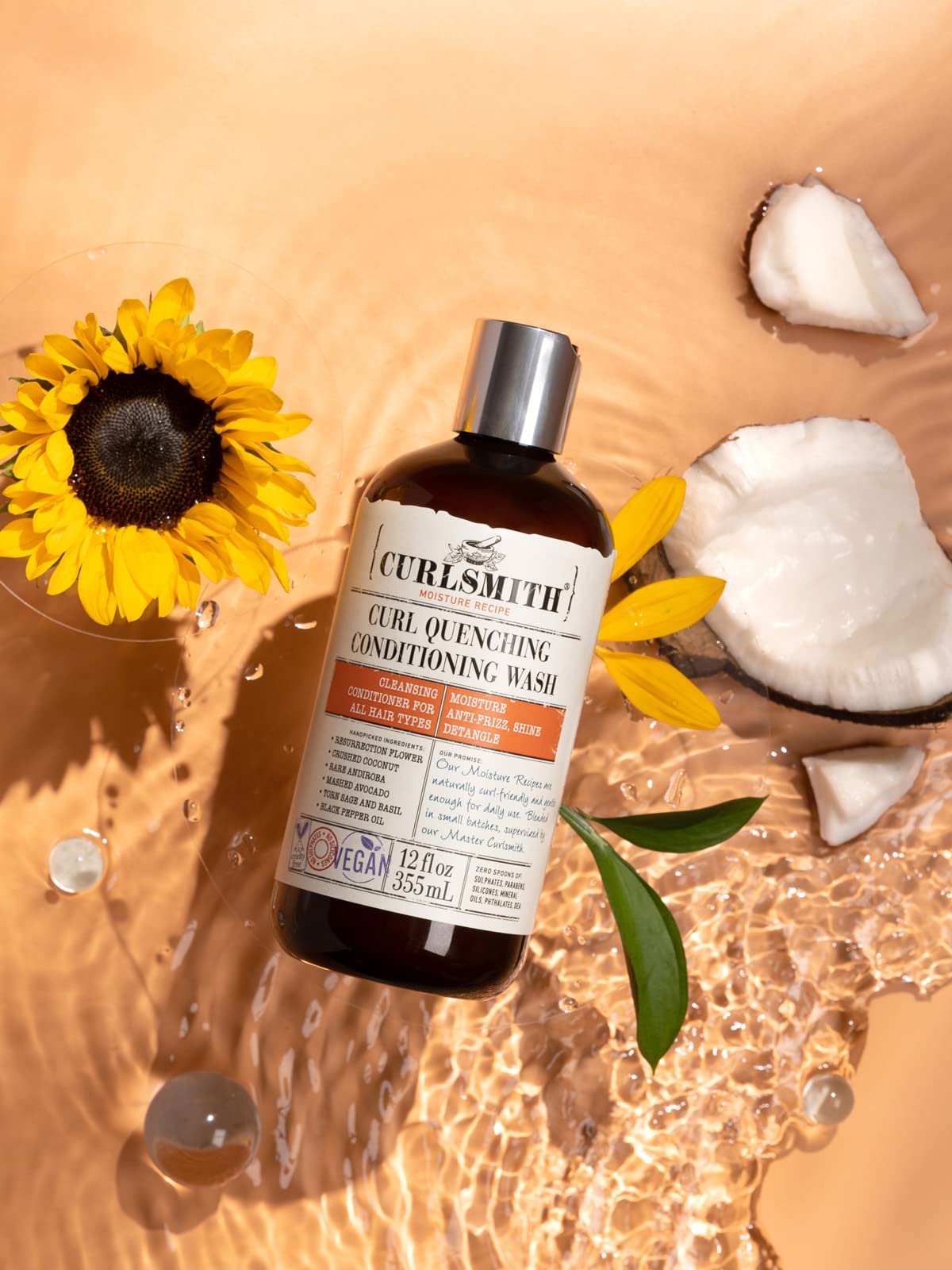 CURLSMITH - Curl Quenching Conditioning Wash - Vegan Cowash 2 in 1 Conditioner and Shampoo for Wavy, Curly and Coily Hair (32oz)