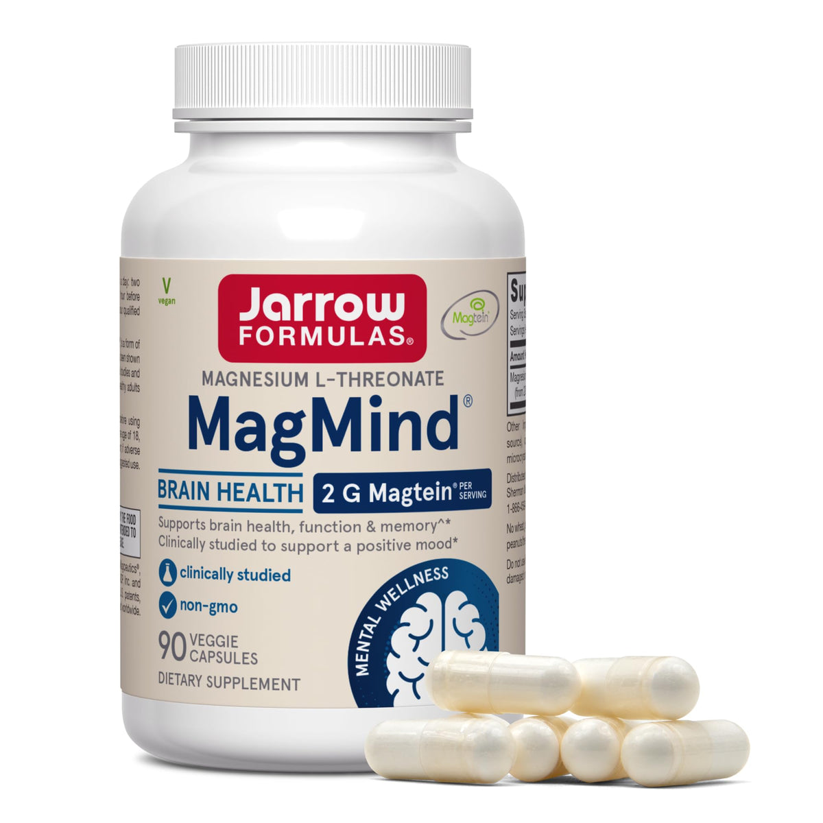 Jarrow MagMind Magtein Magnesium L-Threonate, 90 Capsules