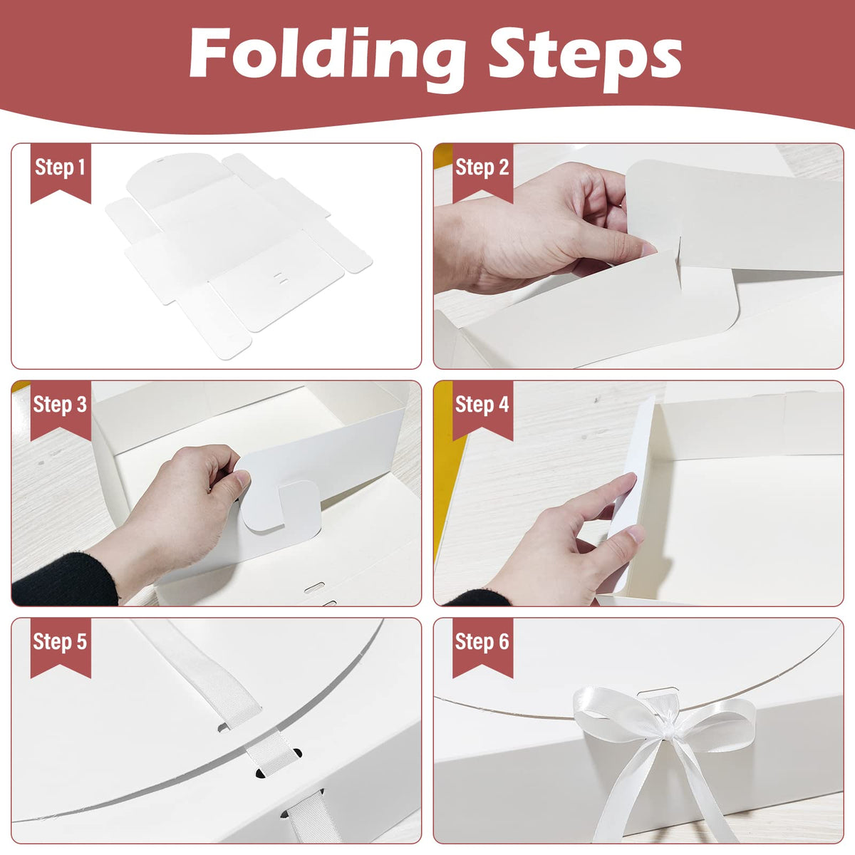 BoShahai 10 PCS White Gift Boxes with Lids 10.6x7.8x3.1 Inch Proposal box