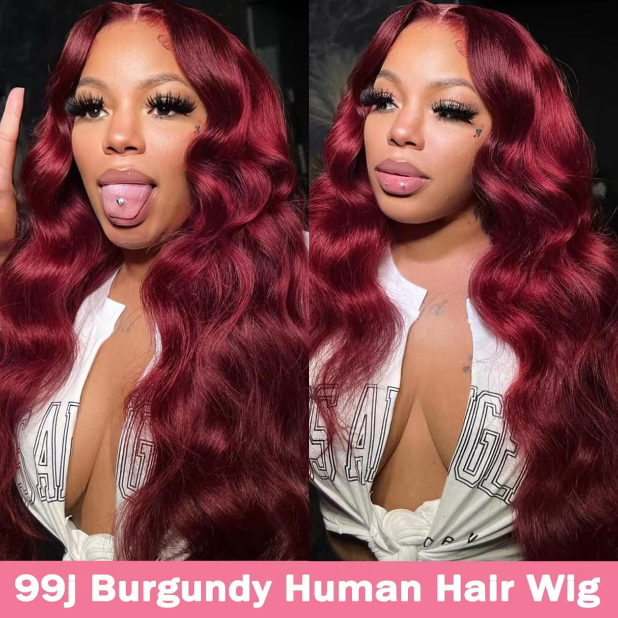 99j Burgundy Lace Front Wigs Human Hair 13x4 Body Wave Lace Front Wigs Human Hair Pre Plucked Glueless Red Wig Wine Red Lace Front Wigs Human Hair Wigs for Women 180 Density 26 Inch