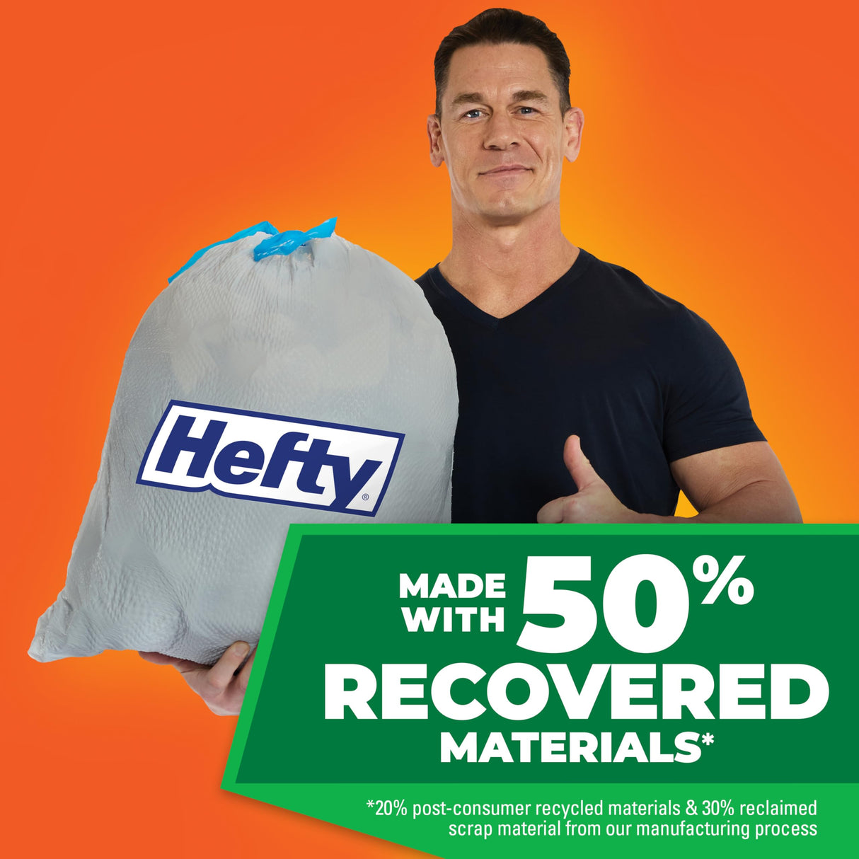 Hefty Ultra Strong Made with 50% Recovered Materials* Tall Kitchen Trash Bags, Gray, Unscented, 13 Gallon, 110 Count