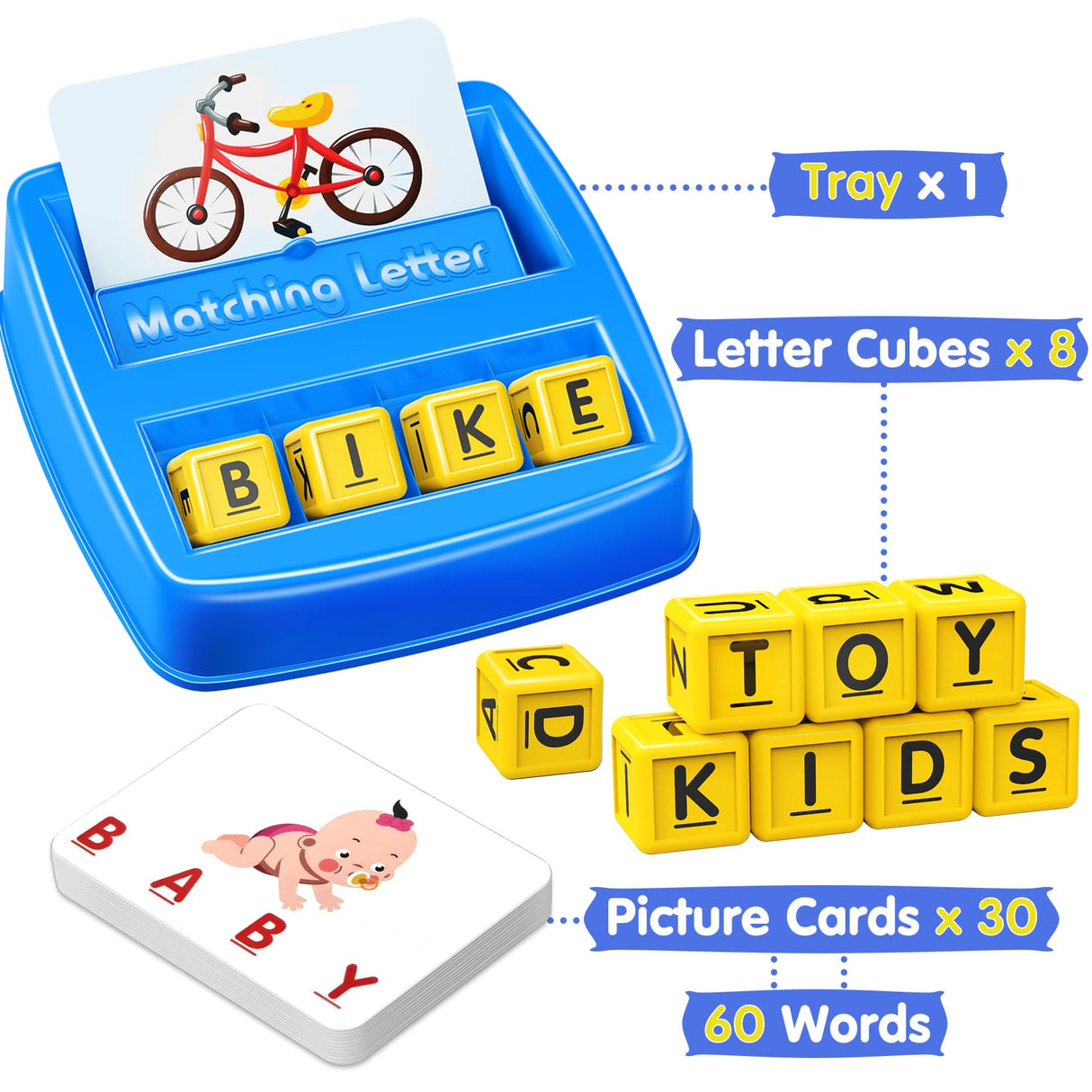 NARRIO Educational Toys for 3 4 5 Year Old Boys Gift, Matching Letter Game Preschool ABC Learning Toys for Kids Ages 4-8 Years, Christmas Birthday Gifts for 3-6 Year Old Boys Toddler Toys Age 2-4