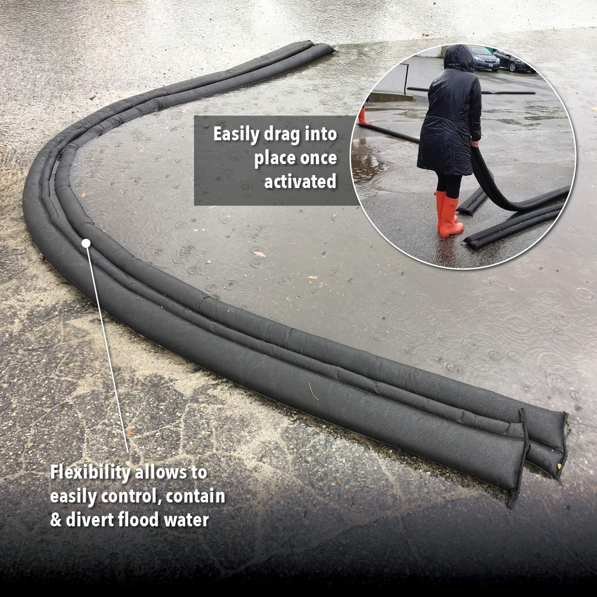 Quick Dam QD610-1 Water Activated Flood Barrier 10 feet, 1-Pack