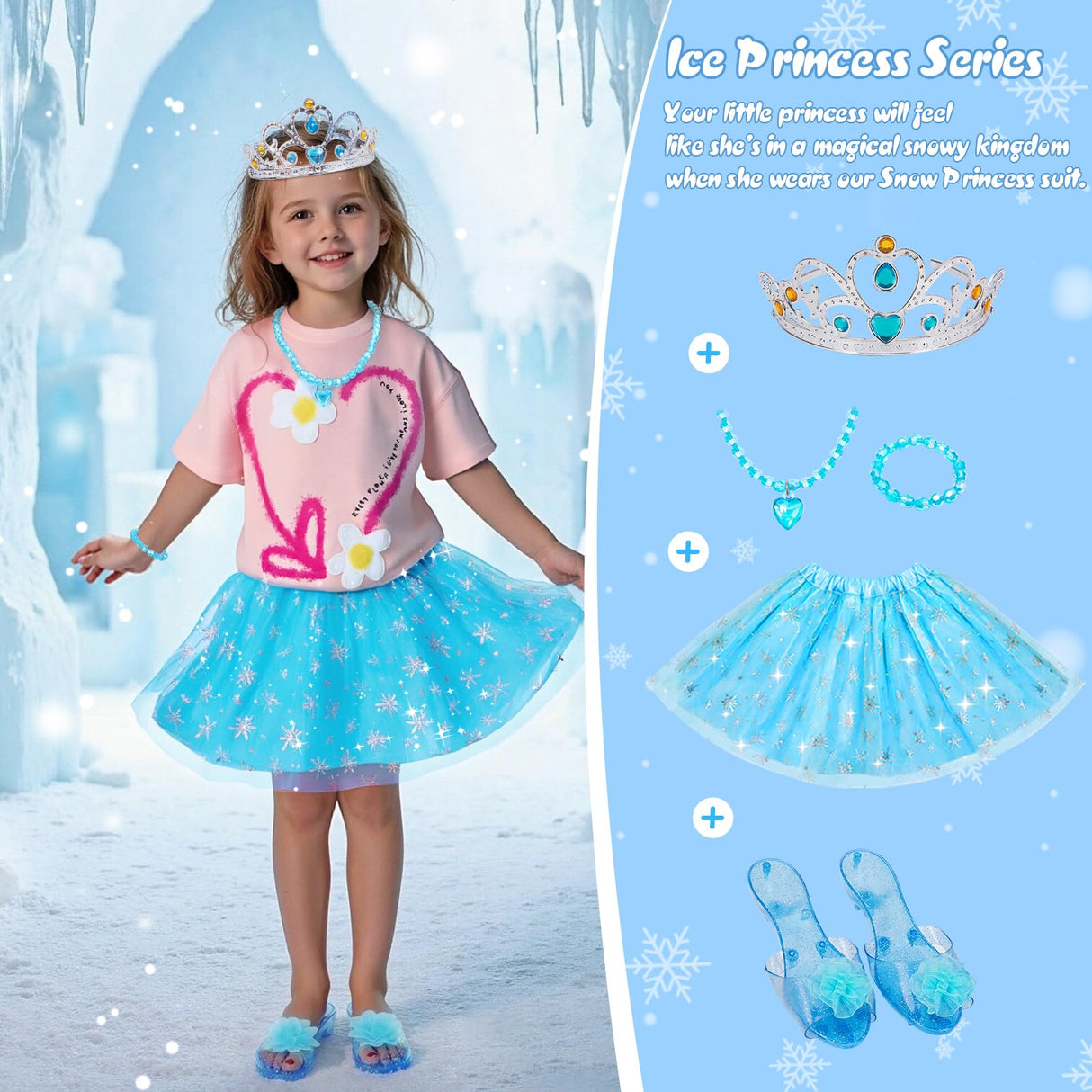 Meland Princess Dress Up for Girls - Princess Toy Gift for Toddler Kids Girl Age 3,4,5,6 Year Old for Birthday Christmas Halloween