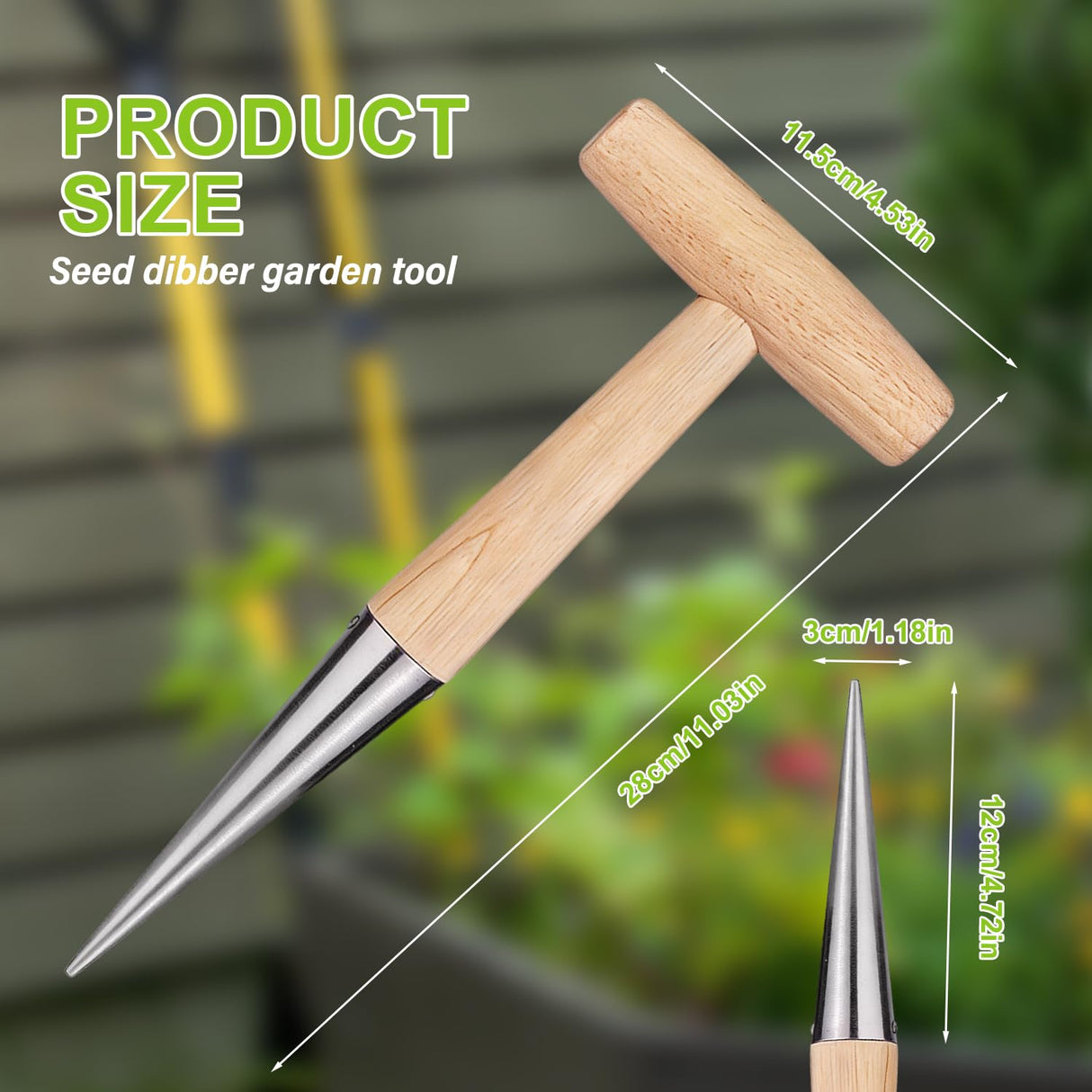 Mloiex Plant Hole Digger for Planting,Bulb Planting Tool,Garden Seed Planting Tool,Handheld Digger Garden Seed Planting Tool for Planting Tulip Daffodil Saffron Vegetable Seeds (1 Pcs)