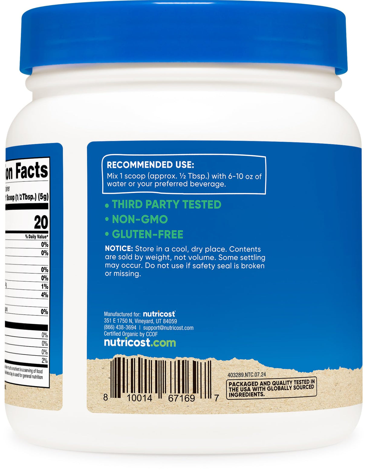 Nutricost Organic Beet Root Powder 1 LB - Vegan, Superfood, Certified USDA Organic