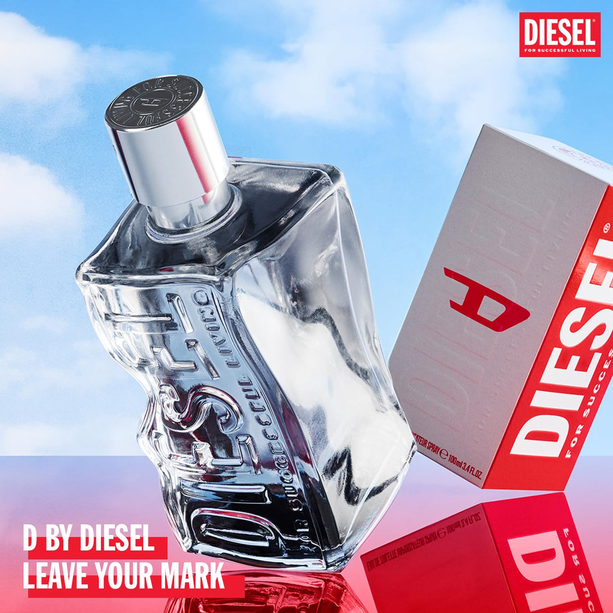 Diesel D By Diesel, Eau de Toilette for Men, Fougere & Amber Scent With Notes of Ginger, Bergamot, Lavender & Vanilla, 3.4 Fl. Oz.